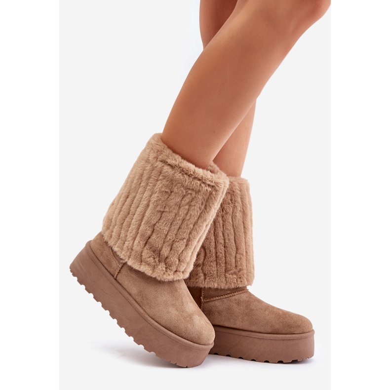 Beiget Lisonea Platform lumisaappaat käännetyllä ylhäällä 1