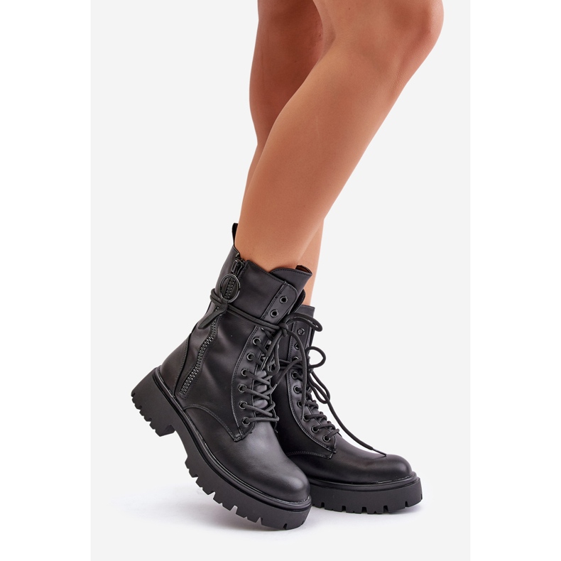 Naisten eristetyt työsaappaat Eco-nahasta, musta Nealandra 1