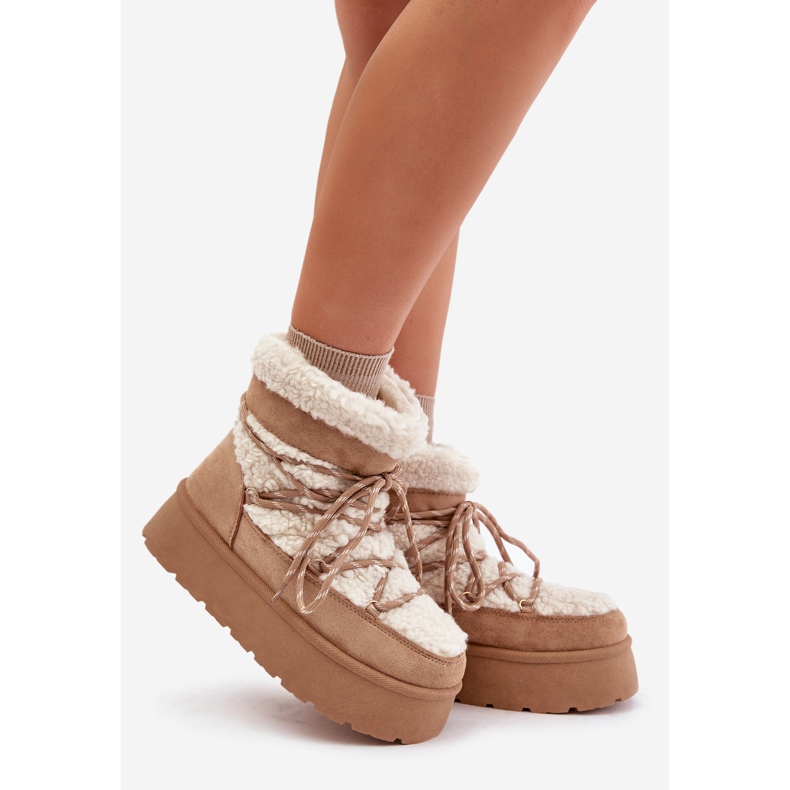 Beige Izathiel Platform lumisaappaat nauhoitus 1