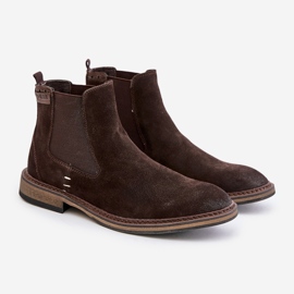 Miesten mokkanahka Chelsea Boots Big Star OO174155 ruskea 1