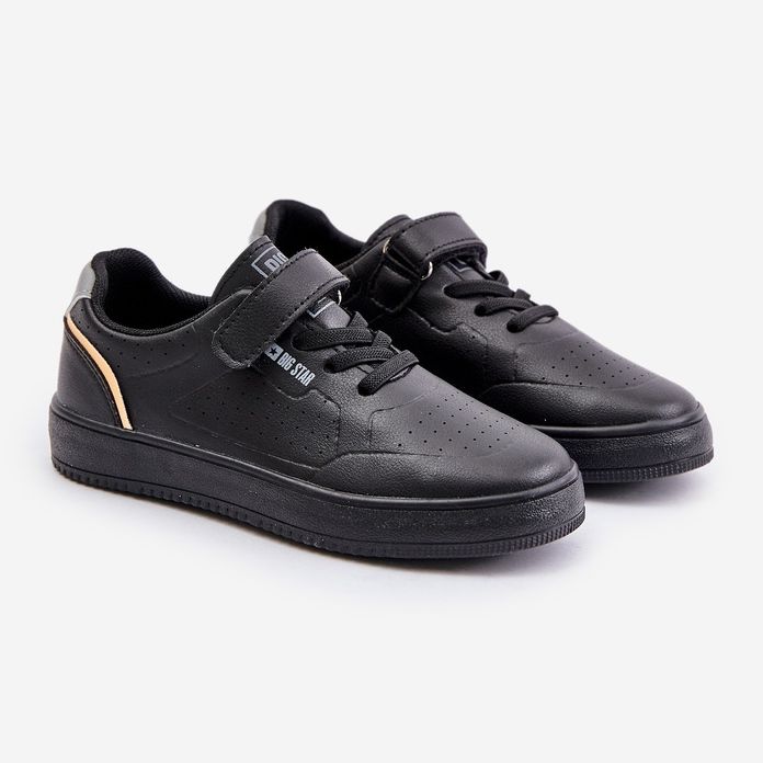 Eko-nahasta valmistetut lasten tennarit, joissa tarranauha Big Star OO374004 musta 1