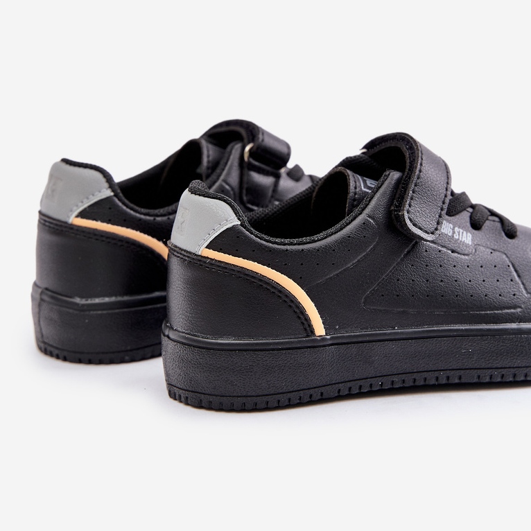 Eko-nahasta valmistetut lasten tennarit, joissa tarranauha Big Star OO374004 musta 2