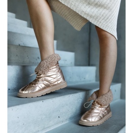 Caellita kullanväriset lumisaappaat hihansuilla kultainen 1