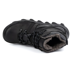 Olivier Miesten nahkaeristetyt talvisaappaat 151KZ, musta 2