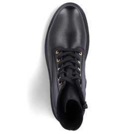 Nahkaiset mukavat naisten eristetty mustat saappaat Rieker Z2841-00 2