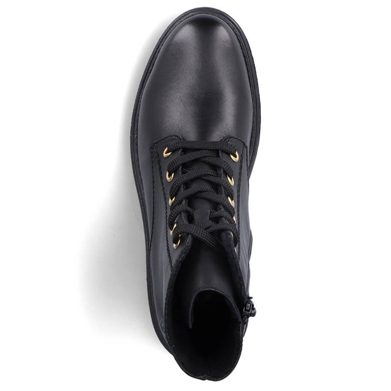 Nahkaiset mukavat naisten eristetty mustat saappaat Rieker Z2841-00 2