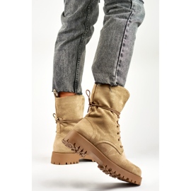 Naisten mokkanahkaiset nilkkurit, beige DE1051S-KH 1