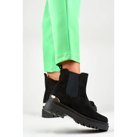 Naisten mokkanahka Chelsea-saappaat, musta, XJ-351B 2