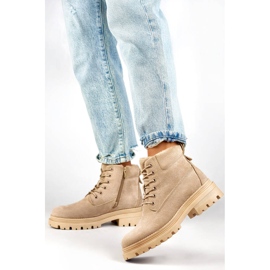 Naisten mokkaeristetyt nilkkurit, beige A5201-39BE 2