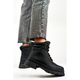 Naisten saappaat, hieman eristetyt, mustat 8538A-B 2