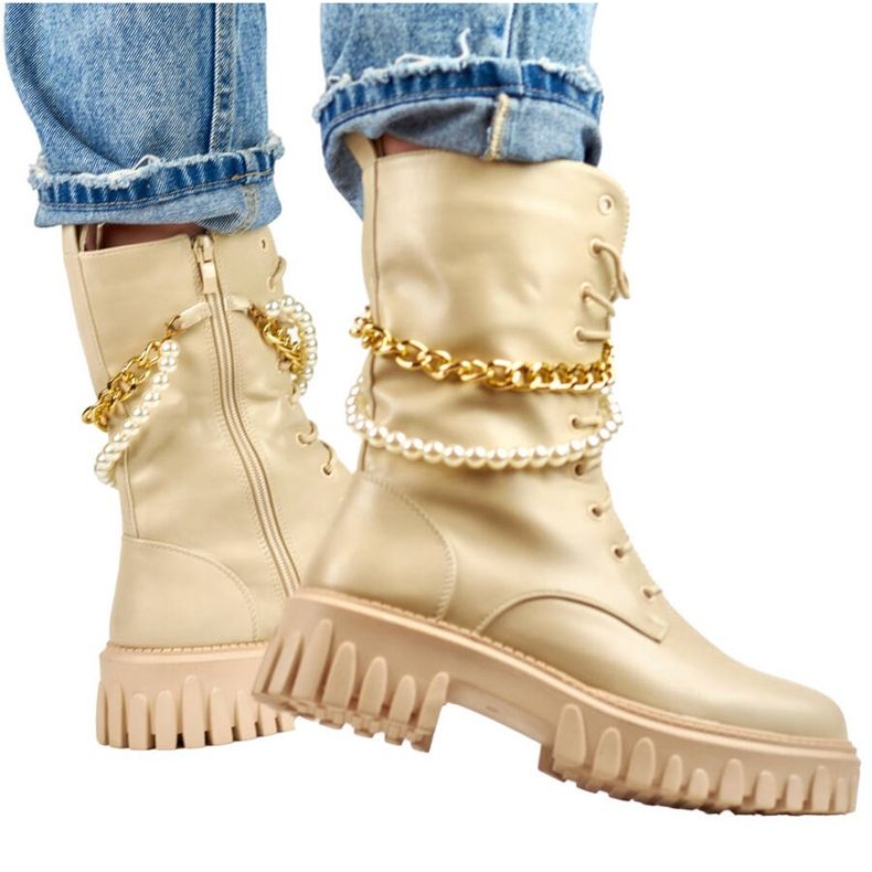 Naisten laukut irrotettavalla ketjulla, beige DE1150BE 1