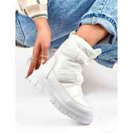 Naisten lumikengät tarranauhalla, valkoinen JH-1W 1