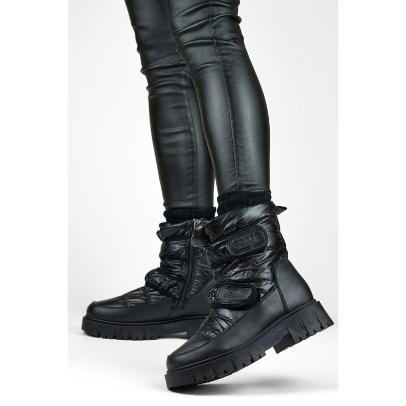 Naisten metallimustat JH-1B lumisaappaat tarranauhalla 2