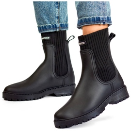 Naisten kalossit, joissa joustava päällinen ja sukka, musta S23B 1