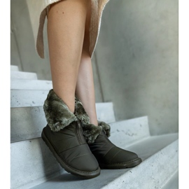 Ediddan vihreät eristetyt lumisaappaat kauluksella 2