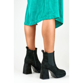 Naisten mokkanahka nilkkurit, musta, 7987B beige 1