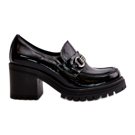 Zazoo 20175 naisten kiiltonahkakengät korkokengät, luonnonnahkaa, musta 4