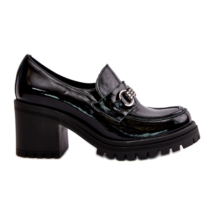 Zazoo 20175 naisten kiiltonahkakengät korkokengät, luonnonnahkaa, musta 4