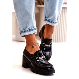 Zazoo 20175 naisten kiiltonahkakengät korkokengät, luonnonnahkaa, musta 2