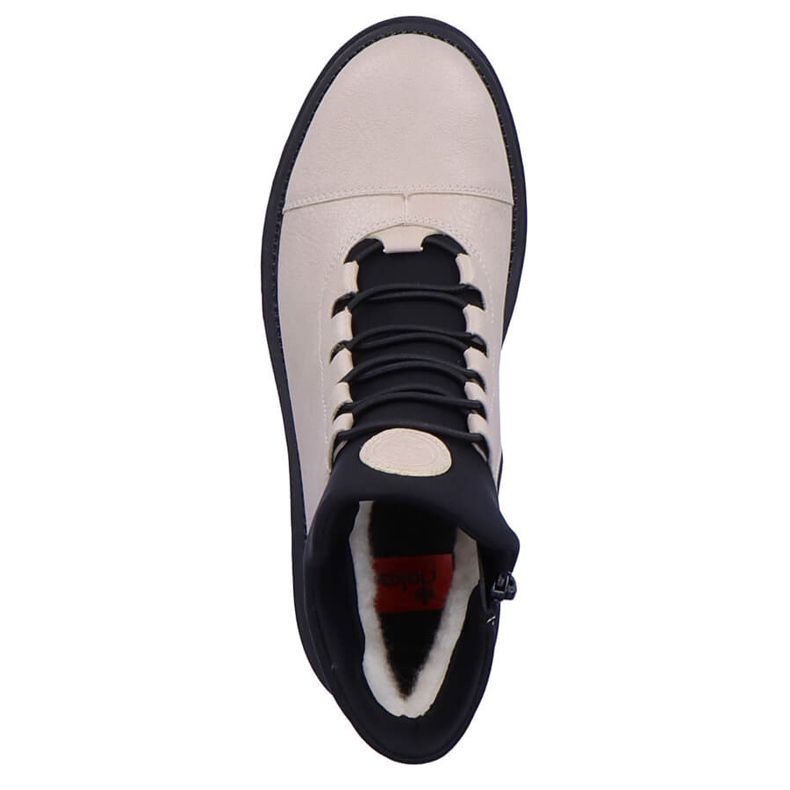 Vedenpitävät ja mukavat naisten beige-eristetyt saappaat Rieker Y3163-60 2