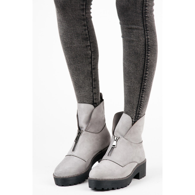 Vices Saappaat kiinnitetään vetoketjulla harmaa 1