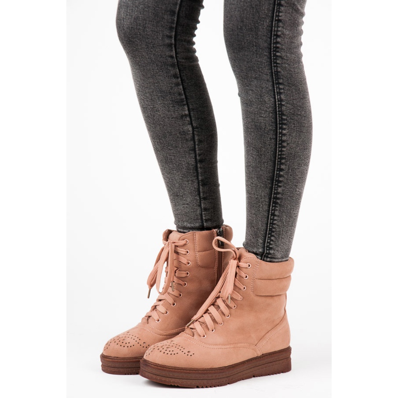 Vices Nauhalliset saappaat alustalla vaaleanpunainen 1