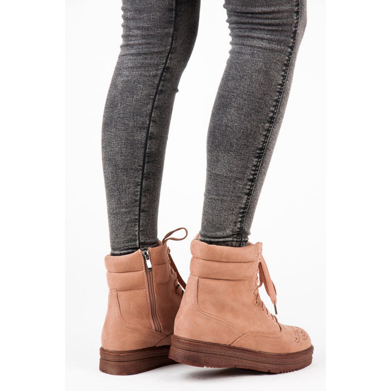 Vices Nauhalliset saappaat alustalla vaaleanpunainen 2