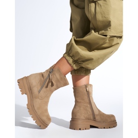 Tummanbeiget naisten nilkkurit koristeellisella vetoketjulla 2