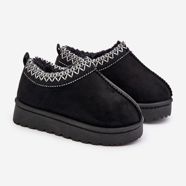 Lasten lumisaappaat alustalla, lämpimät turkilla, musta Vilabria 1