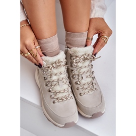 Naisten vaaleat vetoketjulliset saappaat Lee Cooper LCJ-24-03-3071 vaalea beige 2