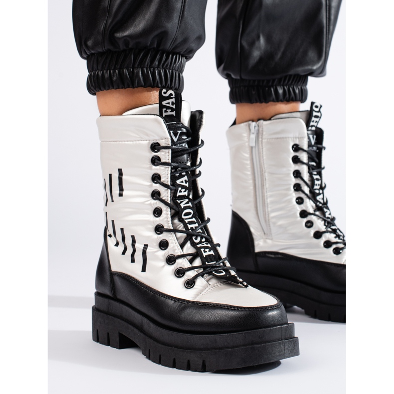 Naisten eristetyt laukut Vinceza-alustalla mustavalkoisena valkoinen 1