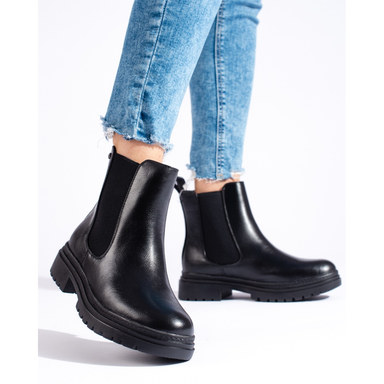 W. Potocki Potocki mustat Chelsea-saappaat naisille 1