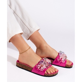 Naisten fuksia-mokkanahkaiset tossut vaaleanpunainen 1