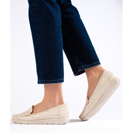 Naisten beige-loaferit 4