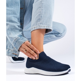 Tummansiniset tekstiiliurheilukengät sininen 2