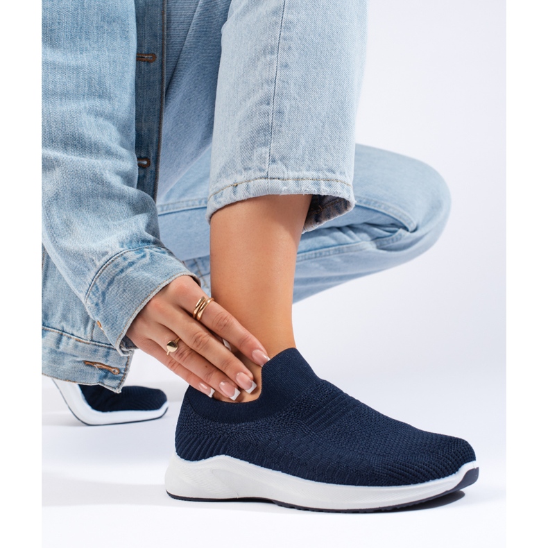 Tummansiniset tekstiiliurheilukengät sininen 2