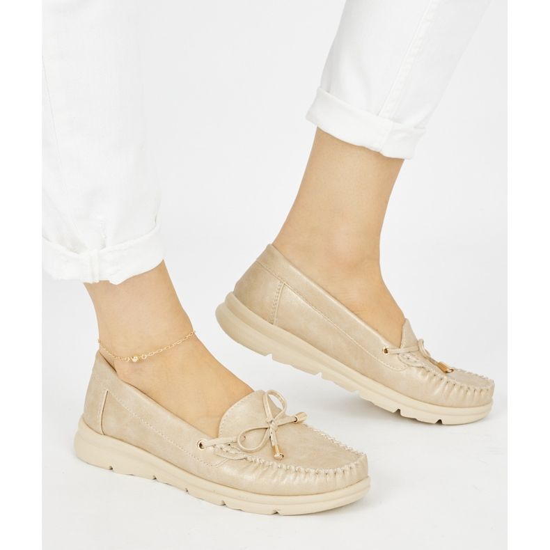 Seastar Kultaiset mukavat mokasiinit ekologisesta nahasta kultainen 1