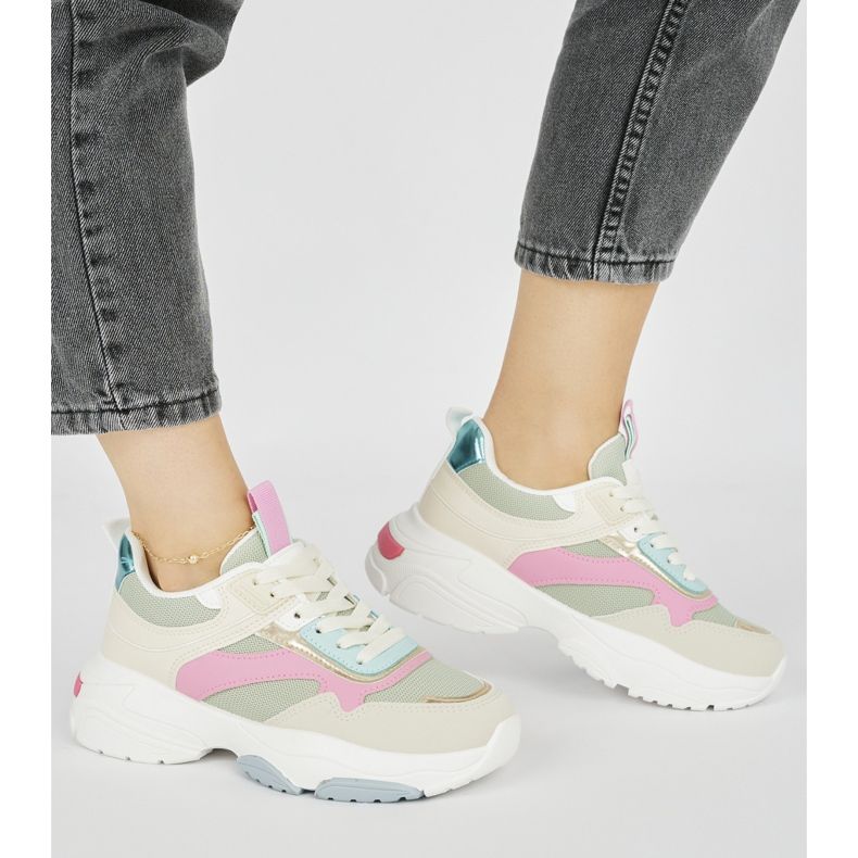 Naisten urheilukengät paksulla pohjalla vihreä 1