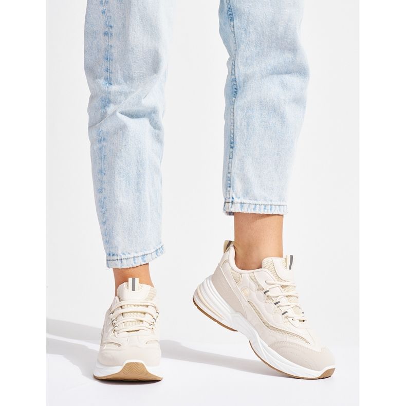 Beiget naisten urheilukengät paksulla pohjalla 2