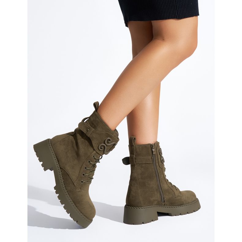 Tummanvihreät nauhalliset mokkanahkatyöläiset 2