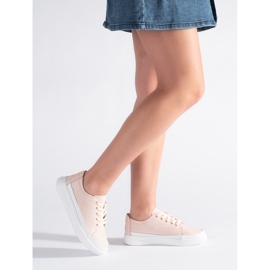 Sergio Leonen nahkaiset harjakattoiset pinkit tennarit vaaleanpunainen 1