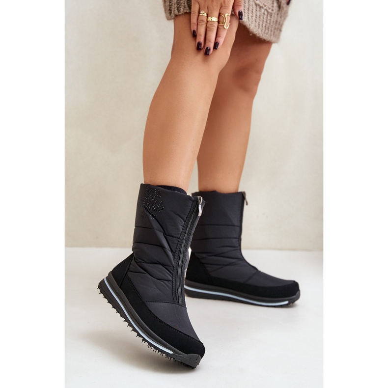 Naisten lumisaappaat vetoketjulla Progress PROGJ-22-130 musta 2