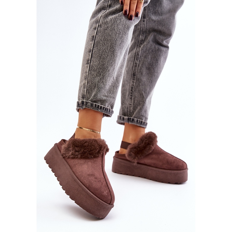 Naisten tohvelit turkisella, ruskea Linaris 1