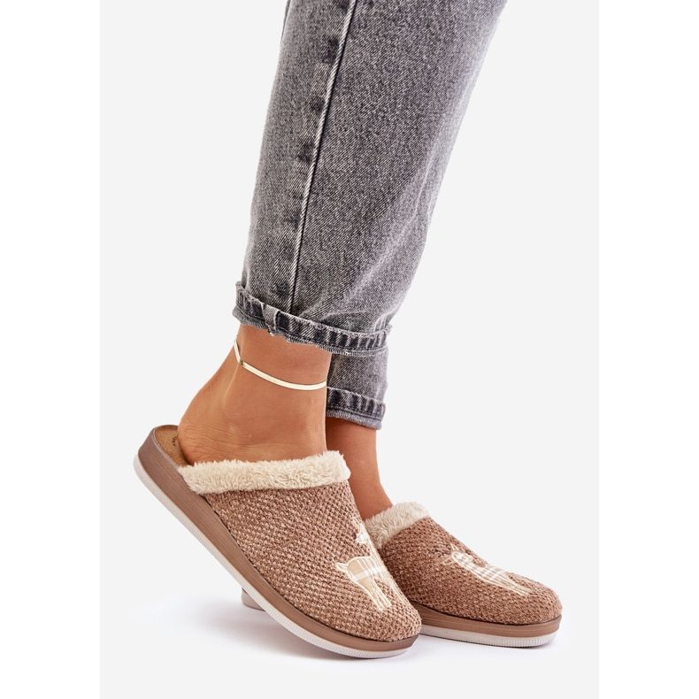 Naisten tossut porolla ja turkilla Inblu CT000034 beige 1