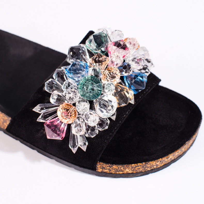 Naisten mustat mokkanahkaiset tossut 2