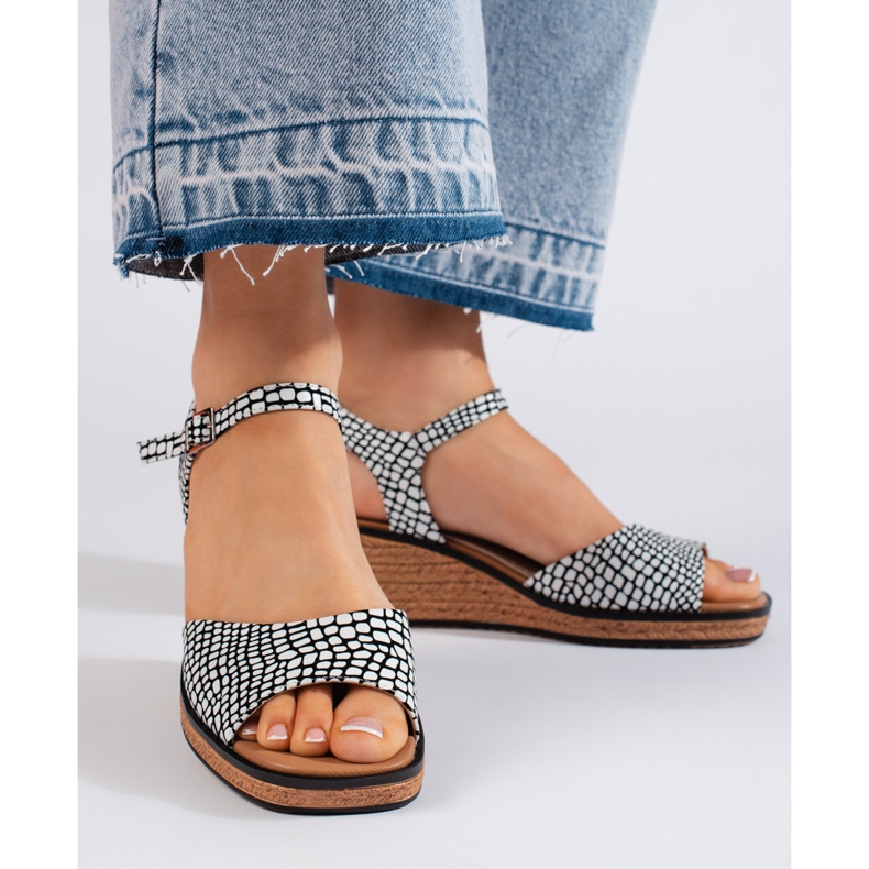 Mukavat naisten kiila sandaalit Sergio Leonelta valkoinen 2