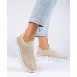 Beige tekstiili urheilukengät 1