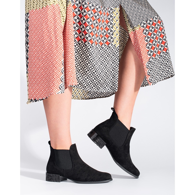 Sergio Leonen mustat Chelsea-saappaat koristeellisella kantapäällä 1