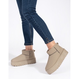 Seastar Beiget eristetyt naisten lumisaappaat alustalla 1