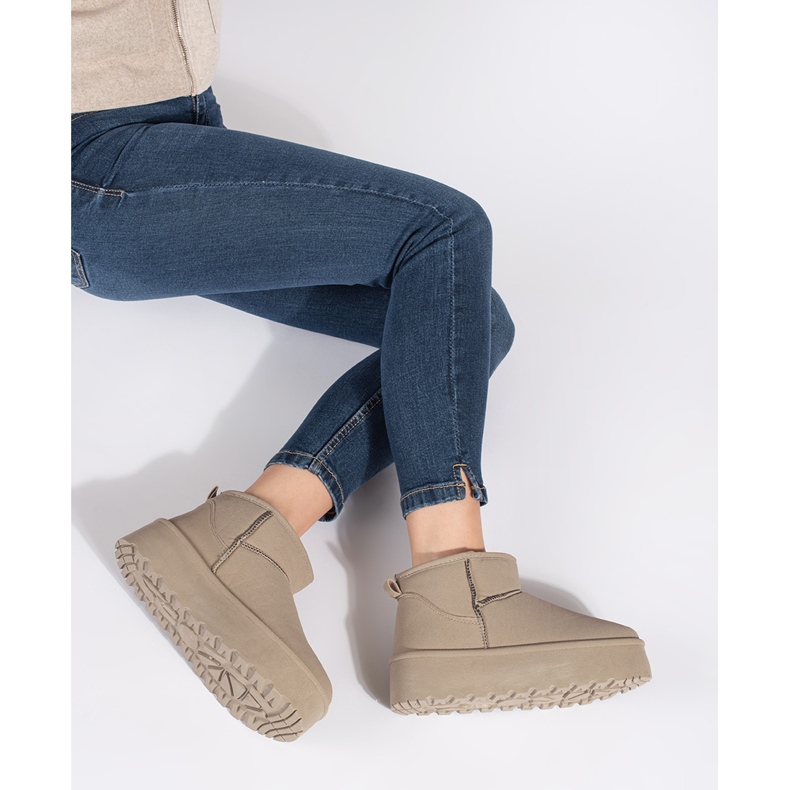 Seastar Beiget eristetyt naisten lumisaappaat alustalla 2